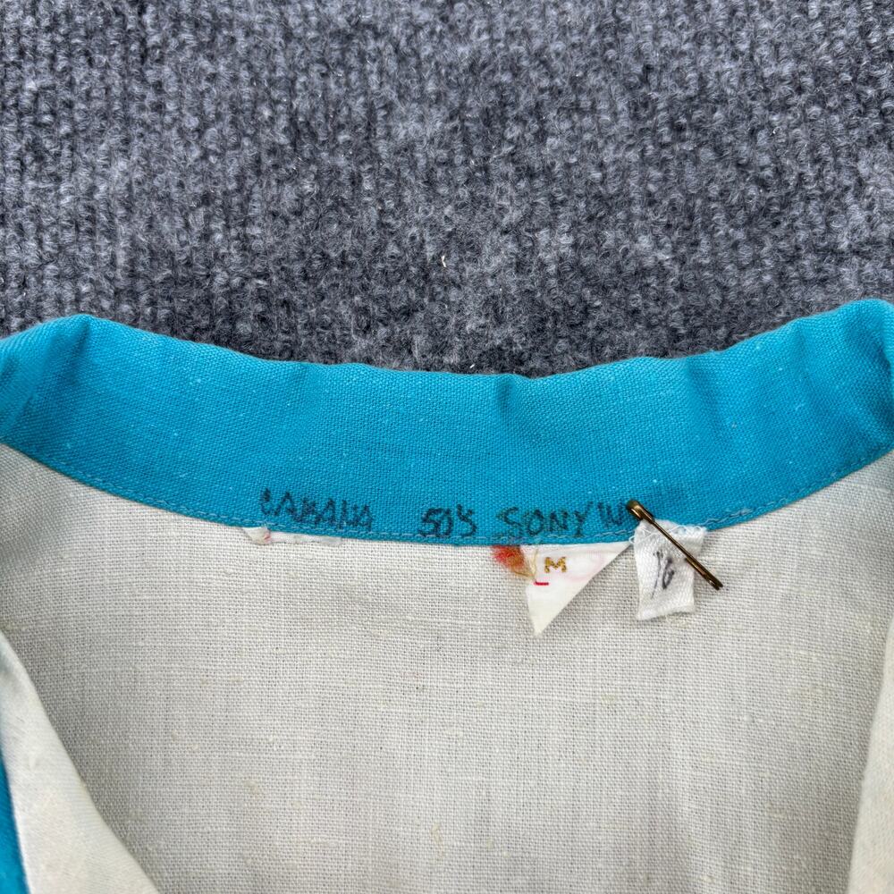 Vintage 1950s Contrast Piped Cabana Shirt Men’s M Bowler Patch Pocket Rockabilly - Picture 6 of 13